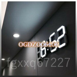 OG006:インテリア 壁掛け時計 デジタル ウォールクロック LED 時計 目覚まし時計 常夜灯 ホワイト 選べる6色