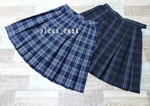 1-227☆コスプレ衣装（夕陽丘学園HS/西陵JHS・チェックの夏冬スカートMIX2枚セット）