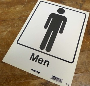 サインプレート / 看板 「Men」トイレ/インテリア/アメリカン雑貨【中古】6h-6-003