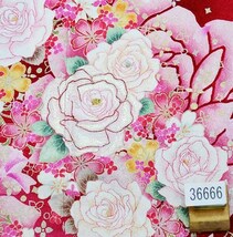 振袖 正絹 着物 単品 仕立て上がり 百花繚乱 バラ スワロスキー 花刺繍 赤色 深紅色 新品（株）安田屋 NO36666_画像2