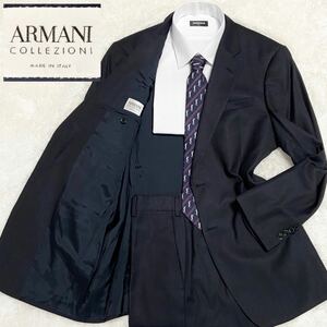 1円 最高級 極美品 ARMANI COLLEZIONI アルマーニ コレツィオーニ シルク混 スーツ セットアップ テーラードジャケット シングル 2B italy