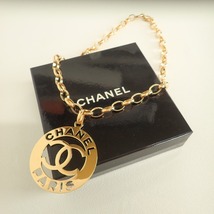 1円 CHANEL シャネル チェーン ココマーク ロゴプレート ロングネックレス ゴールド レディース_画像10