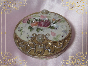 【Victorian】Rose サークルジュエリーボックス 小物入れ ❤•´ 人気の薔薇コレ 姫系★彡 ドレッサー コンソール 即決有♪