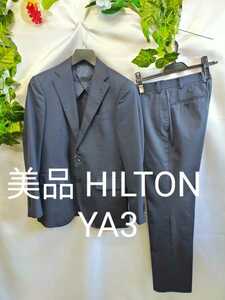 美品 ヒルトン スーツ YA3 コロンボスーパー130,Sウール高級素材 紺
