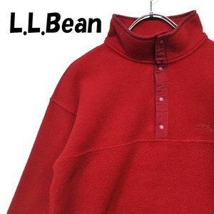 【人気】L.L.Bean/エルエルビーンプルオーバー フリース ボア ハイネック レッド サイズ不明/S3137