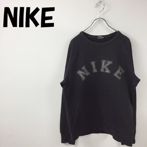 【人気】NIKE/ナイキ ロゴ スウェット トレーナー コットン100％ ブラック サイズL/S3036