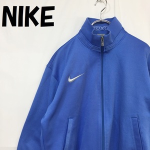 [ popular ]NIKE/ Nike embroidery Logo Zip up jersey sport wear blue /S2961