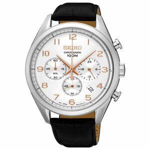 【セーム革無料進呈】SEIKO逆輸入 セイコー腕時計 メンズ腕時計 クロノグラフ 海外モデル アナログクォーツ 革ベルト10気圧防水 SSB227P1