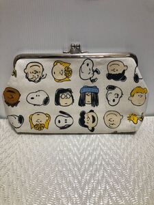 ハンドメイド がま口ポーチ 通帳ケース がま口 化粧ポーチ スヌーピー ウッドストック ピーナッツ