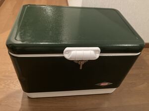 美品 コールマン 54QT スチールベルトクーラー グリーン+専用ケース付き