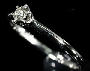 【美しい輝き】PT900 天然 ダイヤモンド リング 指輪《鑑別済》(品質保証 プラチナ 刻印有 1-2