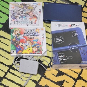Newニンテンドー3DS LL メタリックブルー ソフト2本付き