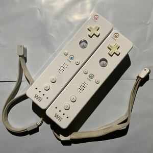 Wii Wiiリモコン ホワイト ストラップ付き　2個セット