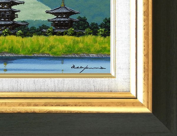 再入荷お得 ヤフオク! 油彩 朝隈敏彦 薬師寺Ⅱ 油絵F10キャンパ