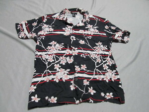  time sale Forever21 four ever 21 men's peace pattern Sakura pattern short sleeves shirt size S