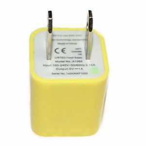 黄色　カラフルUSB充電アダプター 家庭用コンセント充電ACアダプター 10色あり　コンパクトサイズ　Android iphone ipod スマートフォン