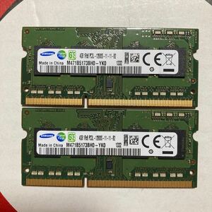 SAMSUNG ノートPC用メモリ1Rx8 PC3L-12800S 4GB x2枚　合計8GB 動作確認済