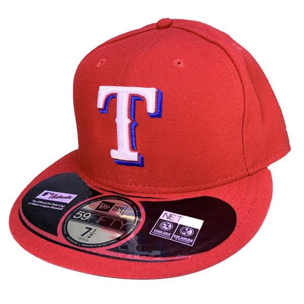 New Era ニューエラ MLB テキサス レンジャース 天ボタンブルー ベースボールキャップ (レッド) (7 1/8 56.8cm) [並行輸入品]