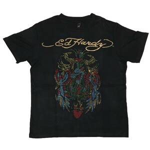 [並行輸入品] Ed Hardy エド・ハーディ ハートウッド ストーンプリント Tシャツ (ブラック) S