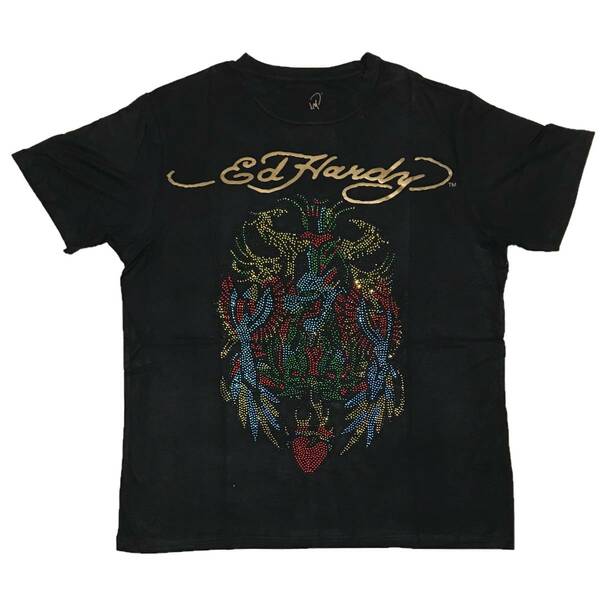 [並行輸入品] Ed Hardy エド・ハーディ ハートウッド ストーンプリント Tシャツ (ブラック) M