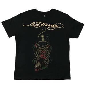 [並行輸入品] Ed Hardy エド・ハーディ タイガー ストーンプリント Tシャツ (ブラック) L