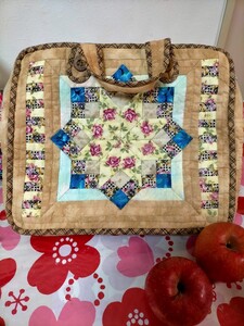 ハンドメイド パッチワークキルトレッスンバッグ トートバッグ