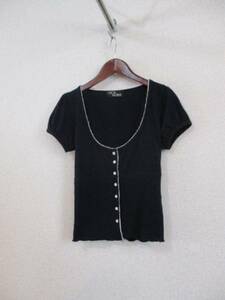 CECILMcBEE navy blue short sleeves cardigan (USED)12517