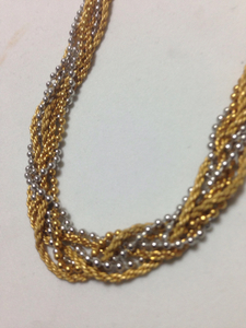  Gold . ball chain. 7 ream. necklace (JOALLET stamp )