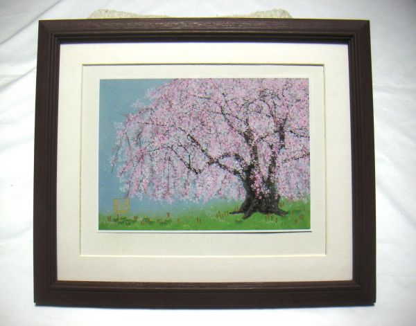 ◆Nasumi Tajima Reproduction offset printanière avec cadre en bois, achat immédiat◆, Peinture, Peinture japonaise, Fleurs et oiseaux, Faune