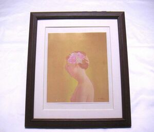 Art hand Auction ◆Yoshi Uotani Kanabana offset reproduction with wooden frame, immediate purchase◆, Painting, Oil painting, Portraits