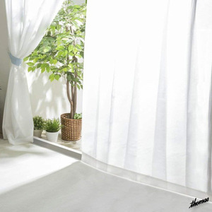 ◆ベーシックで清潔感のあるデザイン◆ レースカーテン 2枚組 100×198cm UVカット プライバシー保護 洗濯機対応 新生活 ホワイト