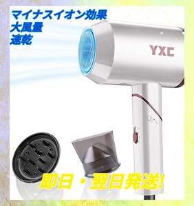 【新品】ブルーレイ マイナスイオン ヘアドライヤー 大風量 速乾 1500W 3段階風速 冷熱風 57℃恒温ヘアケア 3種類