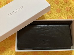 Mackintosh　マッキントッシュ皺加工黒被せ レザー長財布