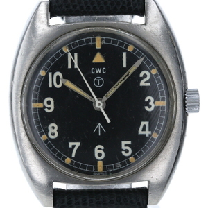 CWC 英国軍用 ミリタリーウォッチ 523-8290 手巻き式 ブラック 文字盤 3針式 メンズ 腕時計 【sa】【中古】