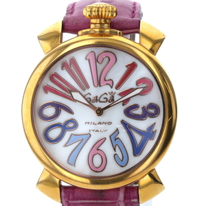 ガガミラノ GAGAMILANO マヌアーレ40 クオーツ シェル 文字盤： 2針式 レディース 腕時計 【xx】【中古】