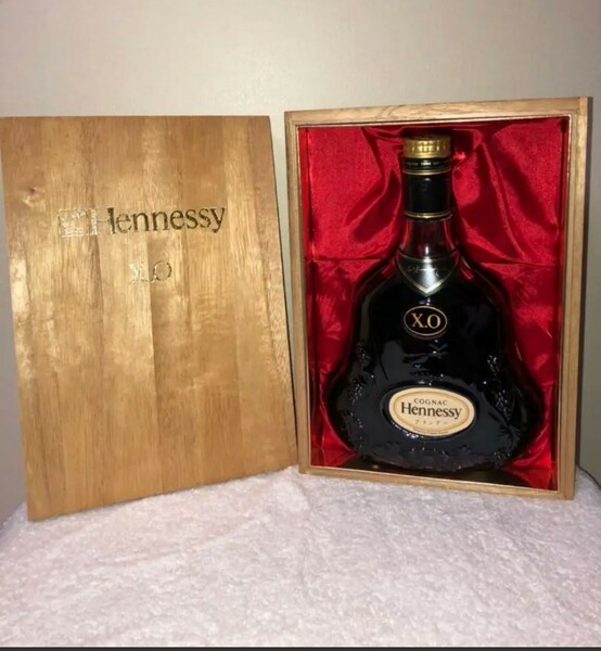 【未開栓】ヘネシー　XO Hennessy 金キャップ　グリーンボトル　木箱　 ブランデー