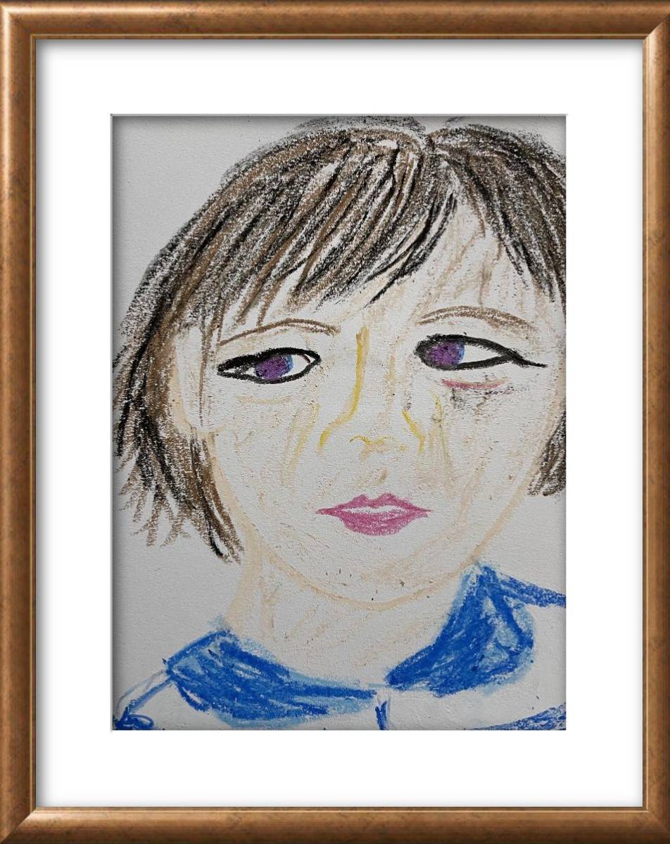 絵描きhiro C｢与作の妻｣, 美術品, 絵画, パステル画, クレヨン画