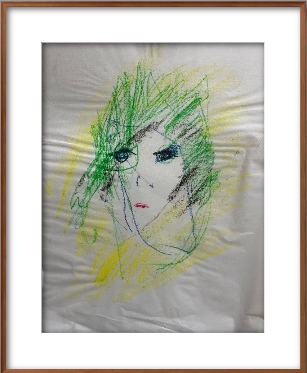 Le rêve vert de l'artiste Hiro C Bob Dylan, Ouvrages d'art, Peinture, Dessin au pastel, Dessin au crayon