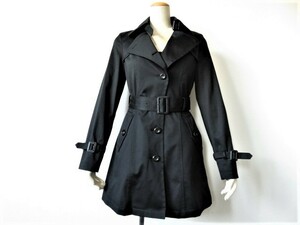 # as good as new 31,900 jpy [n-line Precious] high class water repelling processing inner attaching single trench coat 7 number S black black en line Precious c743