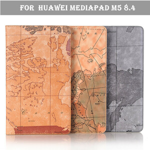 上質Huawei MediaPad M5 8.4インチ専用レザーケース/手帳型保護カバー/航海図/世界地図/スタンドカバー/軽量薄型/傷つけ防止/三色可選