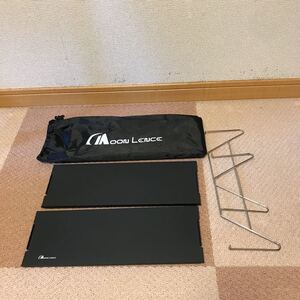 Moon Lence アウトドアテーブル ミニローテーブル ソロキャンプ コンパクト 折りたたみ式 アルミ製 超軽量465g 収納袋付き