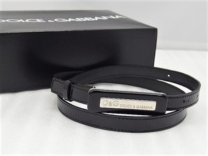 DOLCE & GABBANA Ladies Belt Black Simple Thin, for women, Leather, leather, black