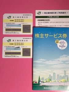 JR東日本株主優待割引券　2枚　株主サービス券1冊　　有効期間2022年5月31日