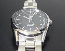 美品 TAG HEUER タグ・ホイヤー カレラ ツインタイム GMT WV2115-0 黒文字盤 メンズサイズ 自動巻 本物_画像4