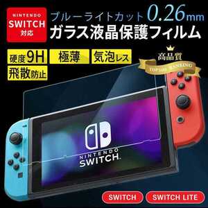 Switch フィルム ブルーライトカット 液晶保護 ガラスフィルム 9H