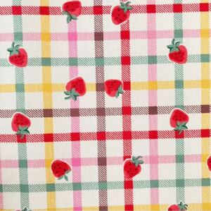 キャスキッドソンいちごストロベリーギンガムチェックcathkidston布生地コットンダック生地帆布