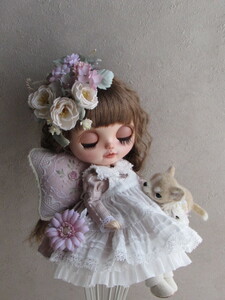Blythe outfit ～チワワとお洋服セット～ 布花 羊毛フェルト 