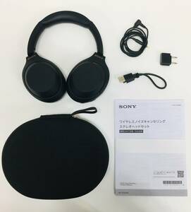 【美品】SONY WH-1000XM4(B) Bluetooth ノイズキャンセリング ノイキャン ヘッドフォン ブラック 黒 バージョン 2.5.0（C1127）