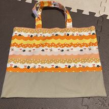 ハンドメイド レッスンバッグ と上履き入れ　ネコ柄_画像2