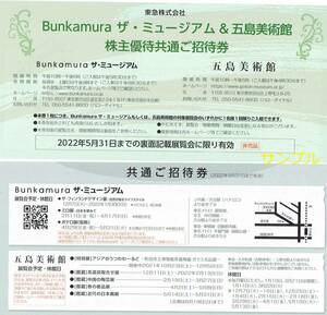 Bunkamura ザ・ミュージアム＆五島美術館 株主優待共通ご招待券　2枚対応可